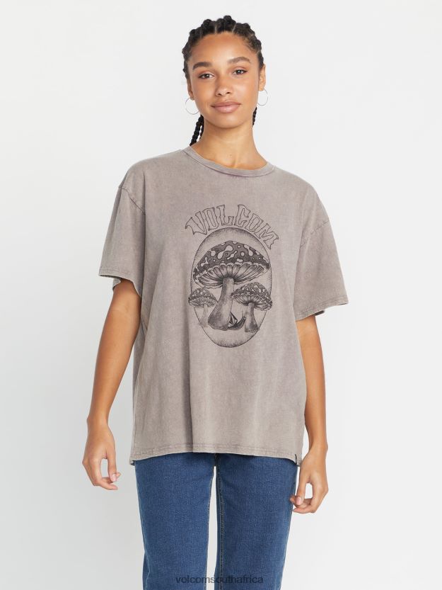 Z0ZR08786 Slate Grey Women Turnt N Burnt Short Sleeve Shirt Volcom Clothing - Image 7