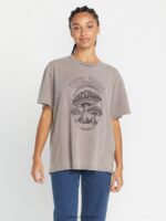 Z0ZR08786 Slate Grey Women Turnt N Burnt Short Sleeve Shirt Volcom Clothing - Image 8