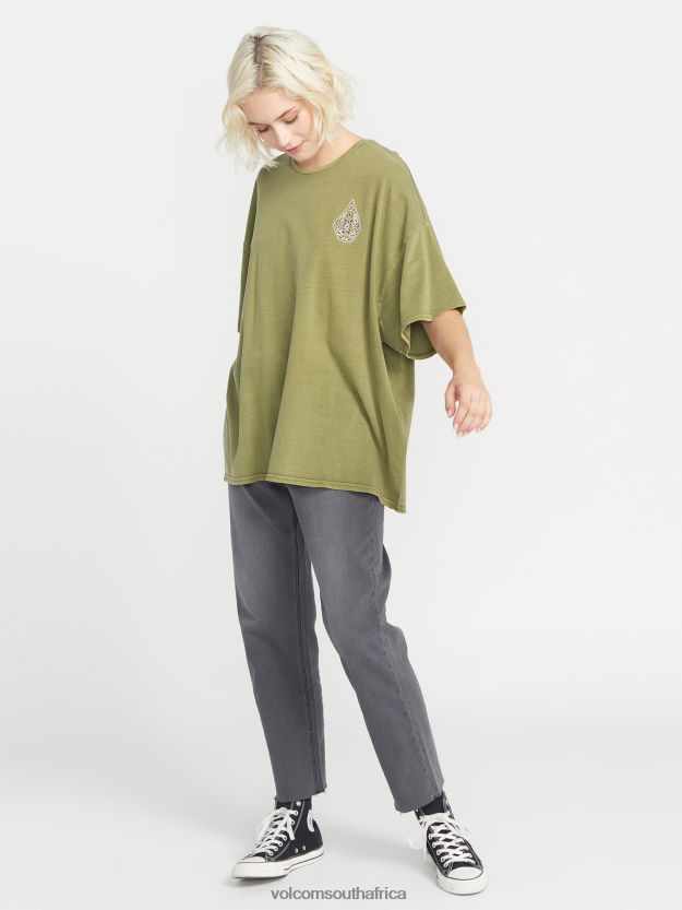 Z0ZR08789 Moss Women My Guys Short Sleeve Tee Volcom Clothing - Image 4
