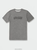 Z0ZR0878 Charcoal Heather Men Euroslash Tech Short Sleeve Tee Volcom Clothing - Image 2