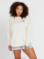 Z0ZR08793 Cloud Women Werkin Doubles Long Sleeve Shirt Volcom Clothing - Image 3