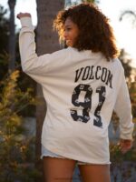 Z0ZR08793 Cloud Women Werkin Doubles Long Sleeve Shirt Volcom Clothing - Image 7