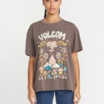 Z0ZR08794 Slate Grey Women Stones Throw Short Sleeve Tee Volcom Clothing