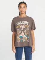 Z0ZR08794 Slate Grey Women Stones Throw Short Sleeve Tee Volcom Clothing