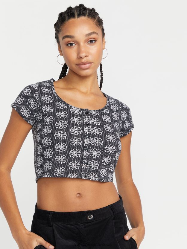 Z0ZR08798 Black Women Daisie Babie Short Sleeve Shirt Volcom Clothing - Image 5