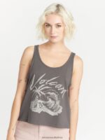 Z0ZR08799 Slate Grey Women To The Bank Tank Volcom Clothing - Image 4