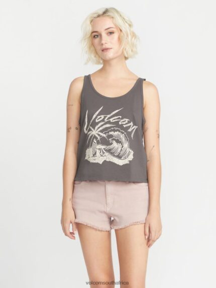 Z0ZR08799 Slate Grey Women To The Bank Tank Volcom Clothing
