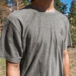 Z0ZR0879 Charcoal Heather Men Stone Tech Short Sleeve Tee Volcom Clothing