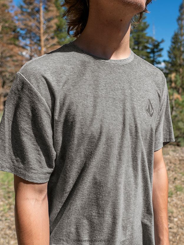 z0zr0879_charcoal_heather_men_stone_tech_short_sleeve_tee_volcom_clothing.jpg Z0ZR0879 Charcoal Heather Men Stone Tech Short Sleeve Tee Volcom Clothing - Image 1