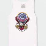 Z0ZR087 White Men Freedomeagle Tank Volcom Clothing