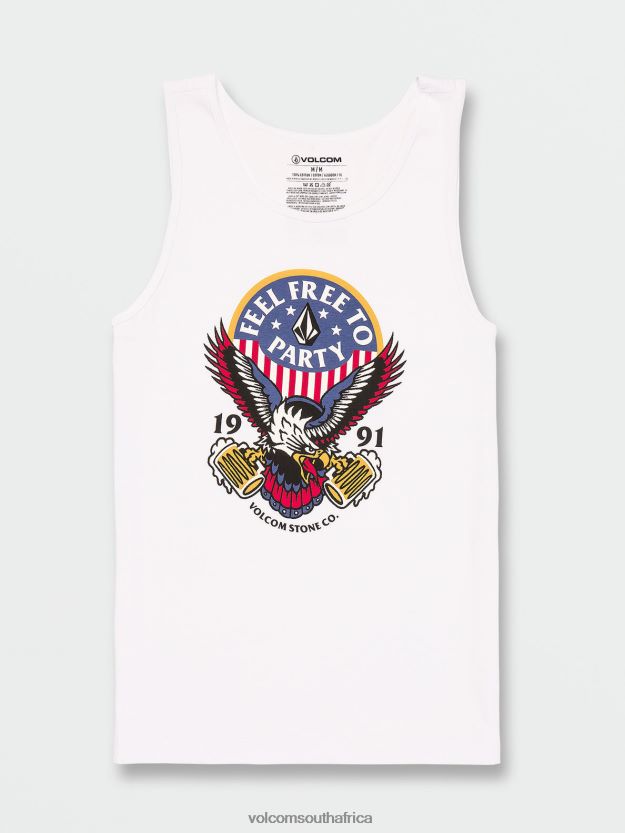 z0zr087_white_men_freedomeagle_tank_volcom_clothing.jpg Z0ZR087 White Men Freedomeagle Tank Volcom Clothing - Image 1