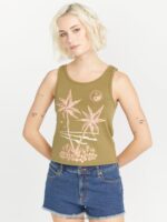 Z0ZR08800 Moss Women That One Baby Tank Volcom Clothing - Image 4