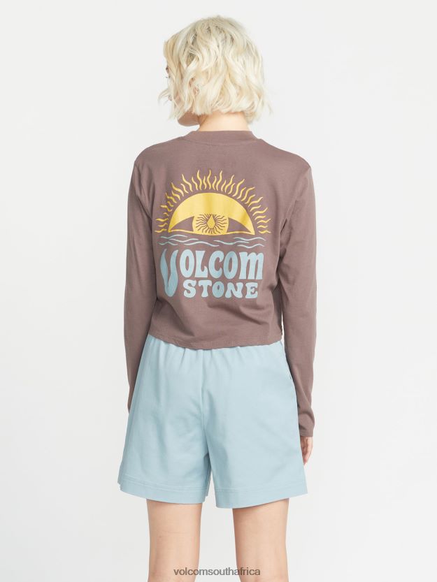 Z0ZR08802 Slate Grey Women Pocket Dial Long Sleeve Shirt Volcom Clothing - Image 2