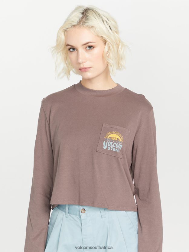 Z0ZR08802 Slate Grey Women Pocket Dial Long Sleeve Shirt Volcom Clothing - Image 5