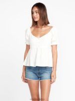 Z0ZR08804 Star White Women A Full Out Top Volcom Clothing - Image 5