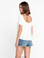 Z0ZR08804 Star White Women A Full Out Top Volcom Clothing - Image 7
