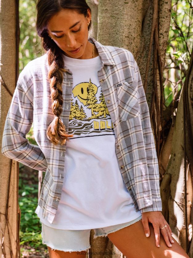 Z0ZR08809 Plaid Women Plaid To Meet U Long Sleeve Shirt Volcom Clothing - Image 11