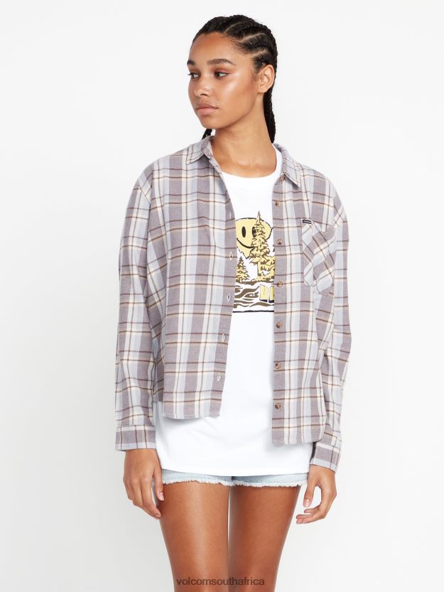 Z0ZR08809 Plaid Women Plaid To Meet U Long Sleeve Shirt Volcom Clothing - Image 5