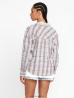 Z0ZR08809 Plaid Women Plaid To Meet U Long Sleeve Shirt Volcom Clothing - Image 8
