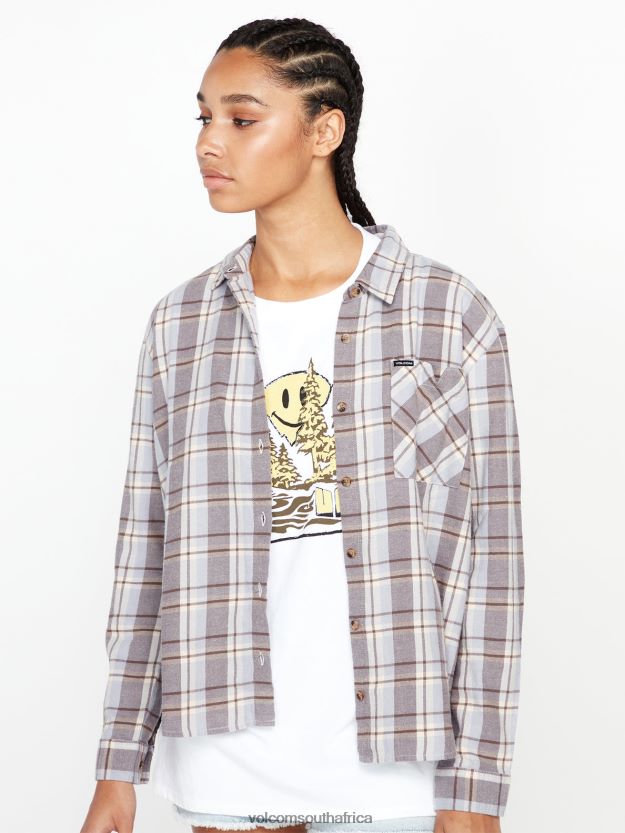 Z0ZR08809 Plaid Women Plaid To Meet U Long Sleeve Shirt Volcom Clothing - Image 10