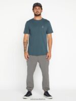 Z0ZR0880 Cruzer Blue Men Stone Tech Short Sleeve Tee Volcom Clothing