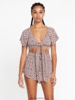 Z0ZR08816 Slate Grey Women Retrospectacle Top Volcom Clothing - Image 4
