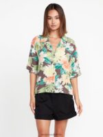 Z0ZR08817 Slate Grey Women Excapism Top Volcom Clothing - Image 3