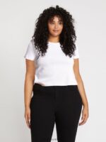 Z0ZR08822 White Women One of Each Baby Tee Plus Size Volcom Clothing