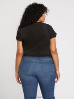 Z0ZR08823 Black Women One of Each Baby Tee Plus Size Volcom Clothing - Image 5