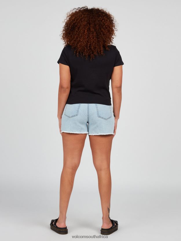 Z0ZR08824 Black Women One Of Each Baby Short Sleeve Tee Volcom Clothing - Image 5