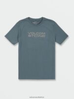 Z0ZR0882 Cruzer Blue Men Euroslash Tech Short Sleeve Tee Volcom Clothing - Image 3