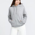 Z0ZR08830 Heather Grey Women Stone Heart II Hoodie Volcom Clothing