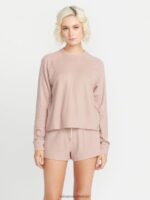 Z0ZR08831 Winter Orchid Women Lived in Lounge Crew Sweatshirt Volcom Clothing - Image 6