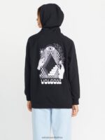 Z0ZR08834 Black Women Truly Stoked Boyfriend Hoodie Volcom Clothing - Image 3