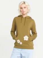 Z0ZR08836 Moss Women Truly Deal Hoodie Volcom Clothing - Image 4