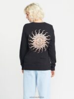 Z0ZR08839 Black Women Truly Deal Crew Sweatshirt Volcom Clothing - Image 2