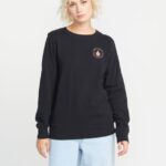 Z0ZR08839 Black Women Truly Deal Crew Sweatshirt Volcom Clothing