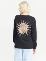Z0ZR08839 Black Women Truly Deal Crew Sweatshirt Volcom Clothing - Image 6
