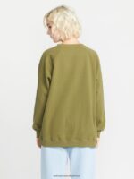 Z0ZR08840 Moss Women Stone Magic Boyfriend Crew Sweatshirt Volcom Clothing - Image 3