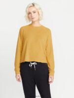 Z0ZR08844 Dijon Women Lived in Lounge Crew Sweatshirt Volcom Clothing - Image 2