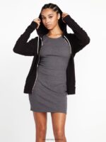Z0ZR08849 Black Women Lived in Lounge Zip Jacket Volcom Clothing - Image 7