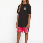 Z0ZR0884 Black Men Freedomeagle Short Sleeve Tee Volcom Clothing