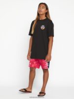 Z0ZR0884 Black Men Freedomeagle Short Sleeve Tee Volcom Clothing
