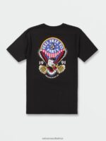 Z0ZR0884 Black Men Freedomeagle Short Sleeve Tee Volcom Clothing - Image 7