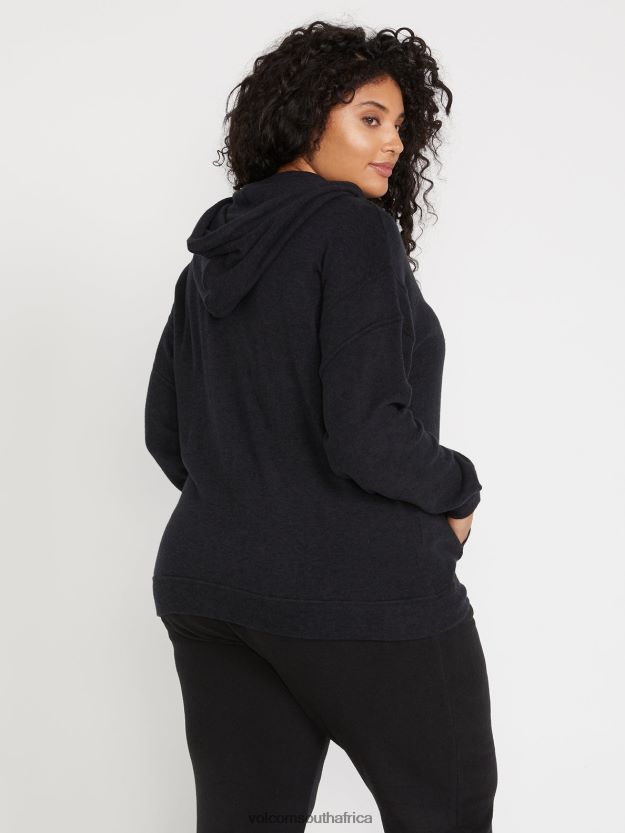 Z0ZR08851 Black Women Lived In Lounge Zip Fleece Plus Size Volcom Clothing - Image 4