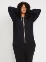 Z0ZR08851 Black Women Lived In Lounge Zip Fleece Plus Size Volcom Clothing - Image 7
