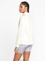 Z0ZR08853 Star White Women Stone Attack Mock Neck Pullover Sweatshirt Volcom Clothing - Image 4