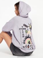 Z0ZR08854 Moonbeam Women Truly Stoked Boyfriend Pullover Sweatshirt Volcom Clothing - Image 3