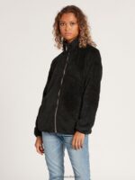 Z0ZR08855 Black Women Pheelin Phuzzy Zip Up Jacket Volcom Clothing - Image 2