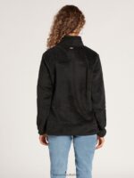 Z0ZR08855 Black Women Pheelin Phuzzy Zip Up Jacket Volcom Clothing - Image 4